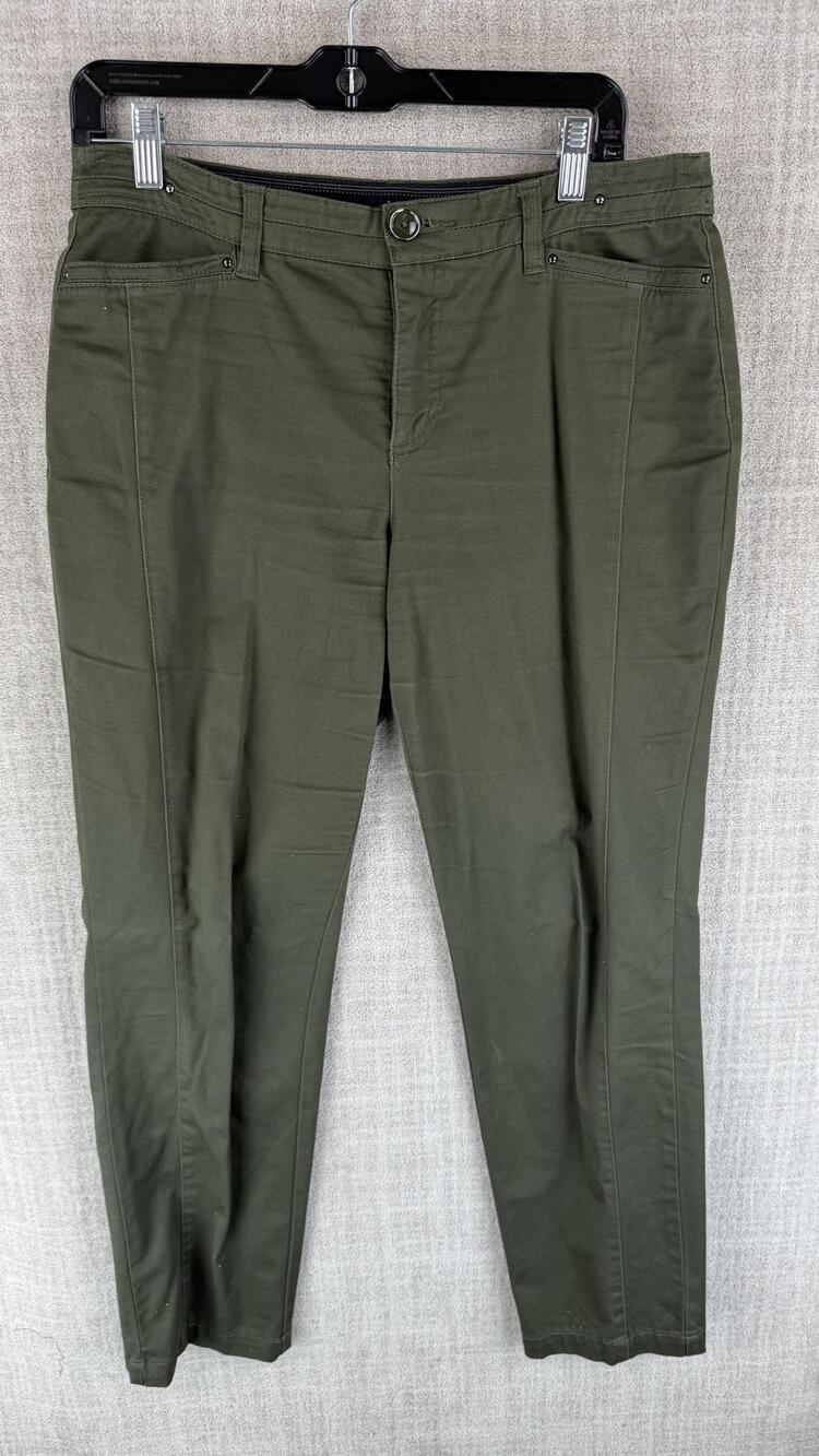 Khakis & Company Pants Womens 6 Green Khakis Skinny Stretch Twill Elastic Waist